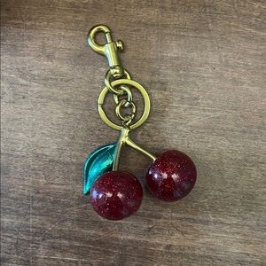 Cherry Keychain with Gold Hardware